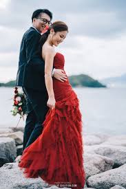 this bride to be rocked her red gown
