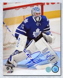 Traded by the los angeles kings to the toronto maple leafs for 2nd round draft pick in 2015 (later traded to columbus, later traded back to toronto ­ toronto selected travis dermott), matt frattin and ben scrivens. Jonathan Bernier Toronto Maple Leafs Autographed Signed Goalie 8x10 Photo