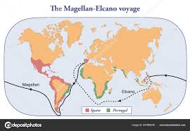 route magellan elcano expedition stock