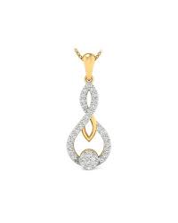 avsar sachi yellow gold american diamond studded pendant for women yellow gold freesize
