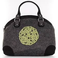 Green Celtic Knot Gray Tote Bag