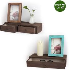 | make a modern nightstand inspired by land of nod monarch! Joyx Floating Shelves With Drawer Rustic Wood Wall Shelves For Storage And Display Multiuse As A Nightstand Or Bedside Shelf Set Of 2 Weathered Walnut Walmart Com Walmart Com