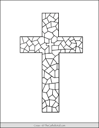 Cross Coloring Page Stain Glass Cross
