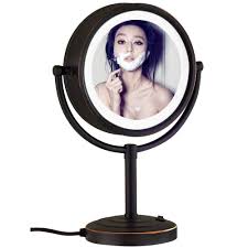 oil rubbed bronze lighted makeup mirror