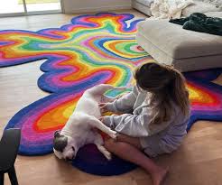 psychedelic irregular shaped rug
