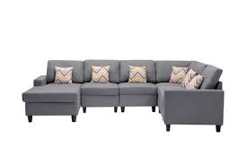 Lilola Home Nolan Linen Sectional Sofa