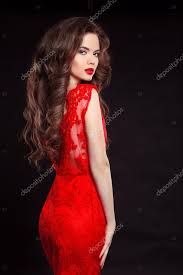 beautiful y woman in red fashion