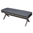 Crown View Steel Patio Dining Bench with Grey Seat Pad Patio Plus