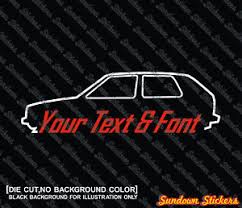 Details About 2x Custom Your Text Silhouette Sticker For Vw Golf Mk2 Gti Classic Hot Hatch