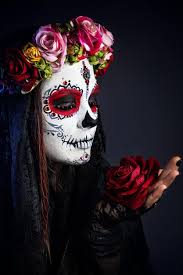 sugar skull makeup with rose