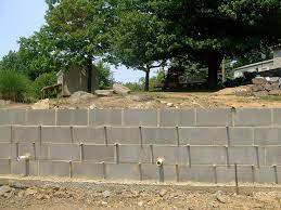 concrete block retaining wall cinder