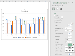 create arrow variance chart in excel