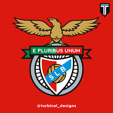 The badge has two separate inscriptions. Sl Benfica