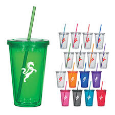 Double Wall Acrylic Tumbler With Straw