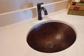 Under Counter Hammered Copper Bathroom Sink