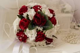 Check spelling or type a new query. Wedding Flowers Bridesmaid Bouquet In White And Red Buy Online In Andorra At Andorra Desertcart Com Productid 64208163