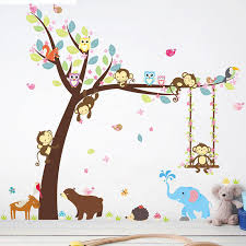 Monkey Animal Wall Stickers Jungle Zoo