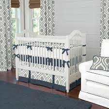 Gray And Navy Raindrops Crib Bedding