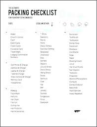 Vacation Checklist Template Excel The Ultimate Packing
