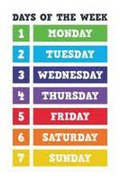 days of the week vector art icons and