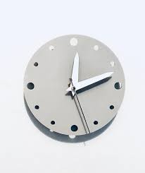 Small Round Wall Clock In Light Grey