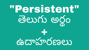 persistent meaning in telugu with
