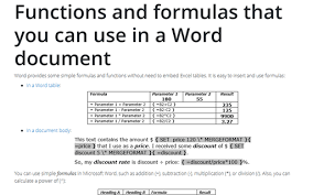 Microsoft Word Formula Tips And Tricks