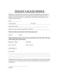 Printable Sample Vacate Notice Form In 2019 Being A