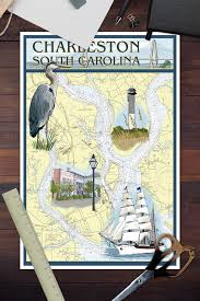 Details About Charleston Sc Nautical Chart Lp Artwork Posters Wood Metal Signs