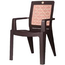 brown modular plastic chair with arm at