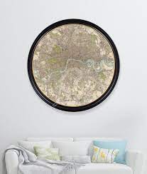 Extra Large Round Frame Map Of London
