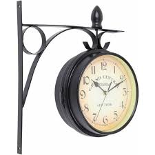 Retro Station Clock Double Dial Wall
