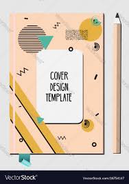 Notepad Book Cover Design Template With Abstract Vector Image