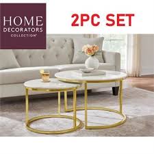 Gold Marble Round Marble Coffee Table