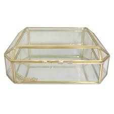 10in glass jewelry box at home