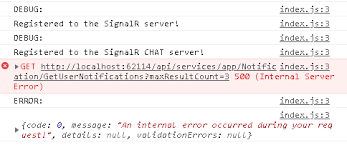 internal server error for