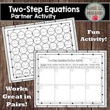 Two Step Equations Partner Activity