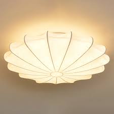 Mid Century Modern 3 Light Flush Mount Ceiling Lamp With Soft White Silk Shade Ceiling Lights
