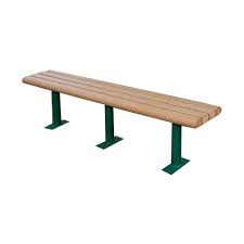 Flat Backless Bench With Steel Frame