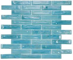hot long clear blue glass mosaic