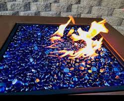 Blue Fire Pit Glass Beads Premium