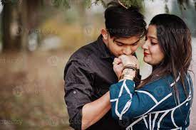 love story of indian couple posed