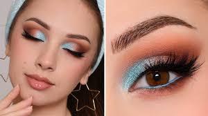 aqua blue smokey eye makeup tutorial