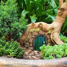 Magical Upcycled Faux Wood Fairy Garden