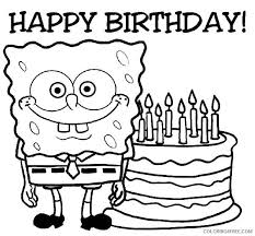 Moana and maui birthday coloring pages birthday party favor moana coloring pages print at home. Happy Birthday Coloring Pages Spongebob Coloring4free Coloring4free Com