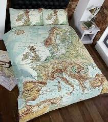 tm world map atlas duvet quilt cover