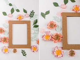 make paper flowers a colorful frame