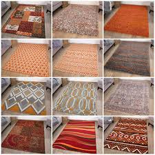 modern terracotta orange gy rugs