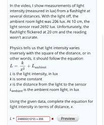 Measurements Of Light Intensity
