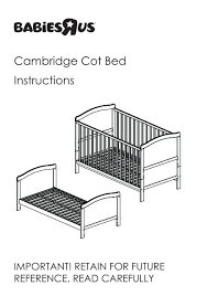 Cambridge Cot Bed Instructions Toys R Us